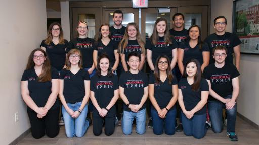 Cardinal First Students in t-shirts